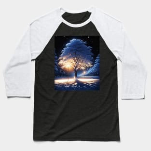 Snowy Night Baseball T-Shirt